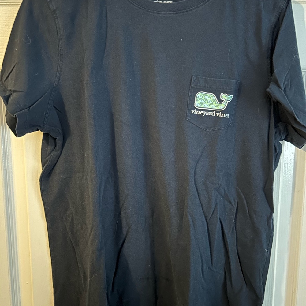 Vineyard Vines Navy Blue Tee with Whale Logo